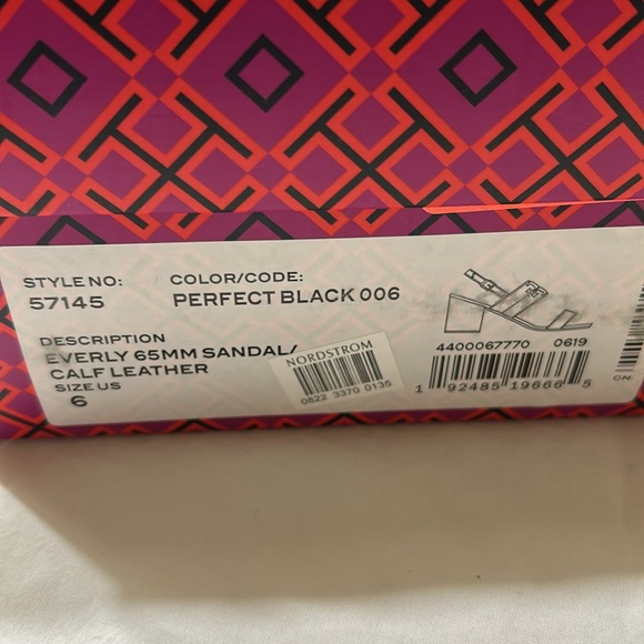 TORY BURCH EVERLY 65 MM SANDAL BLACK CALF LEATHER - Picture 5 of 9